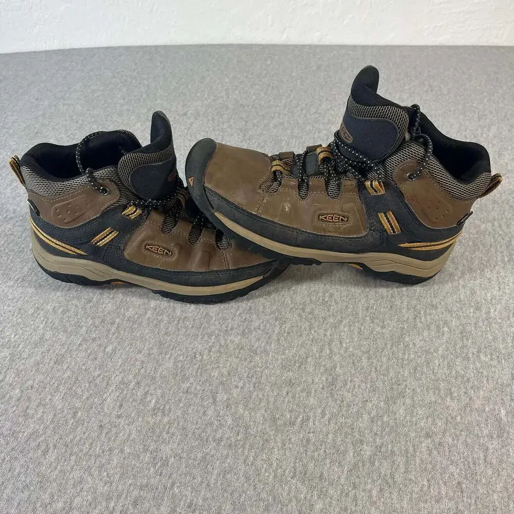 KEEN Black/Brown Targhee II Mid Waterproof Hiking Boots Youth Size 4